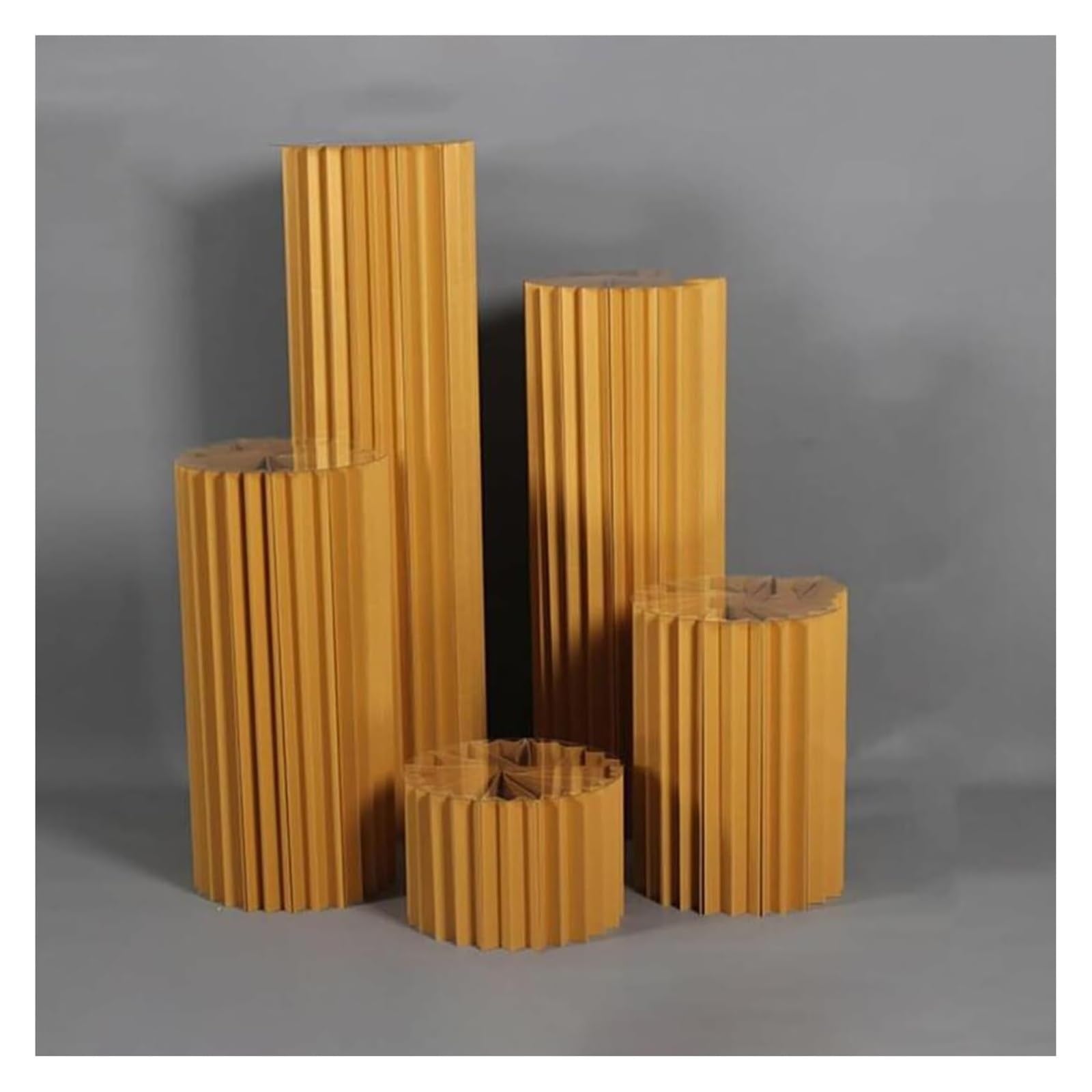 CXGfdghD plinth， Foldable Paper Columns Display Pedestals Stands, Wedding Vases Stand Centerpiece Cardboard(Golden Yellow,Diameter 40cm)