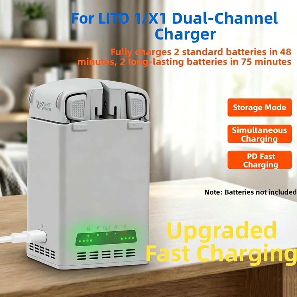 Wusvive - Hub de carga rápida para DJI Lito1X1, doble para cargador de