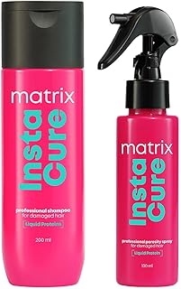 Matrix InstaCure Shampoo (200ml) &amp; Porosity Spray (100ml) with liquid Protein for Damaged Hair| Ditch Damage from the 1st ...