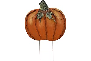 Captivating Metallic Pumpkin Stakes: Enchanting Fall Outdoor Décor