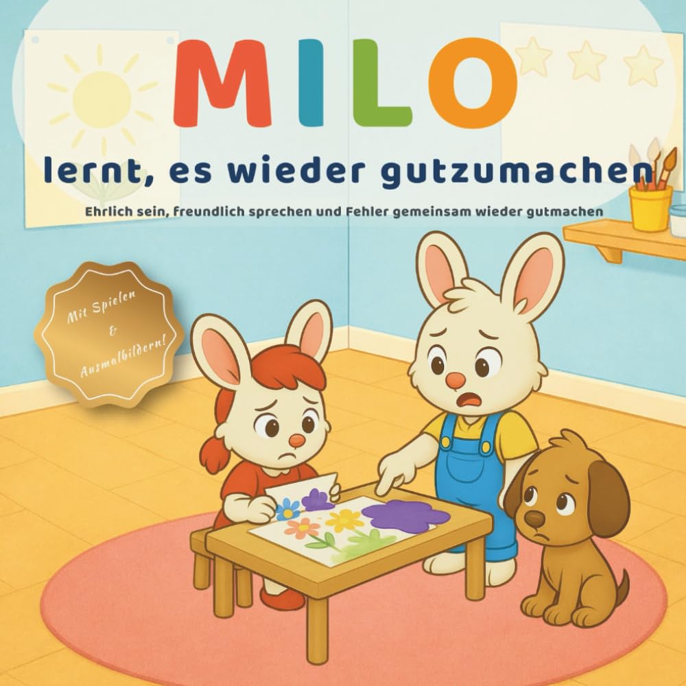 Milo lernt, es wieder gutzumachen: Eine liebevolle Bilderbuch-Geschichte über Fehler, Ehrlichkeit und Helfen (3–6 Jahre) (Milos kleine Lektionen)