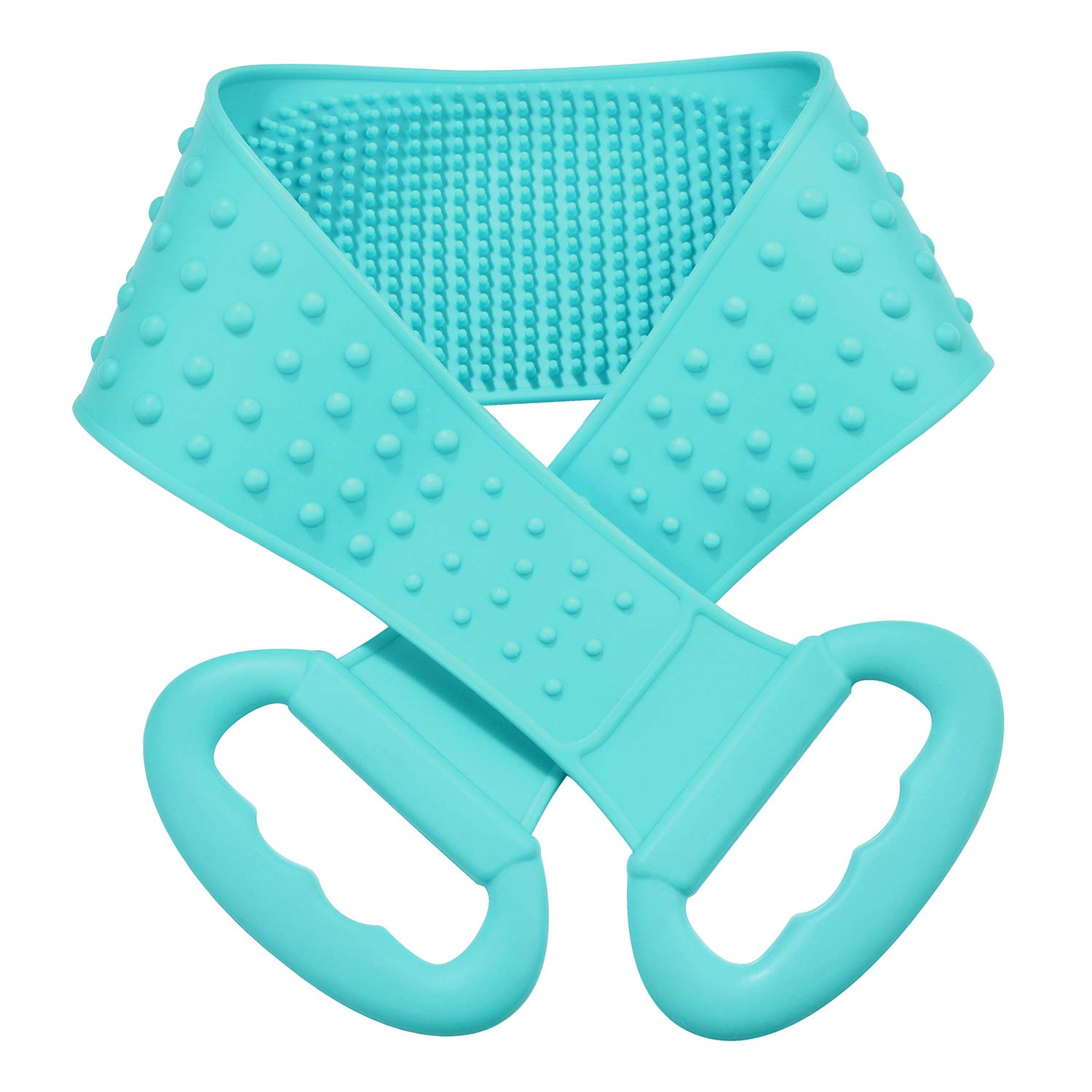 Vebiys Silicone Back Scrubber For Shower - Body Brush For Bathing - For Back Cleansing And Exfoliating, Back Massage, All Parts Of The Body To Remove Ash And Mud (Green)