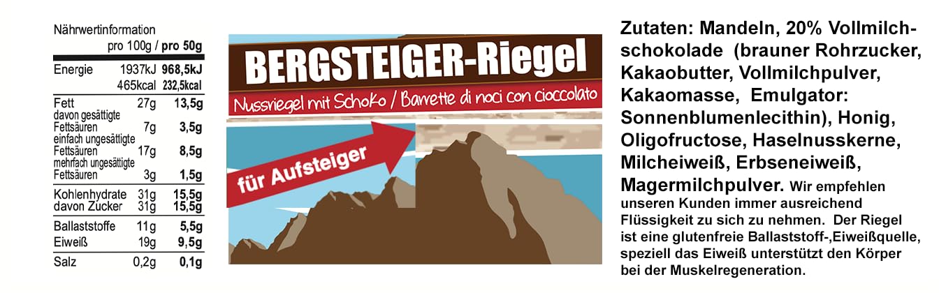 Seitenbacher 12er Pack Energie Riegel I Bergsteiger I Energiebombe I Energizer I Hafer I Fitness I Müsli I Sport I 24.0 I glutenfrei I ∑ 2600 kcal / 10.880 kJ (11 x 50 + 1x 70g)