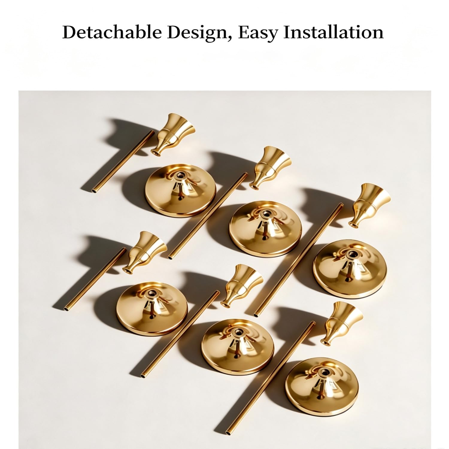 9 Pezzi Candelabri Dorati Vintage, Stile Europeo,Candele Coniche