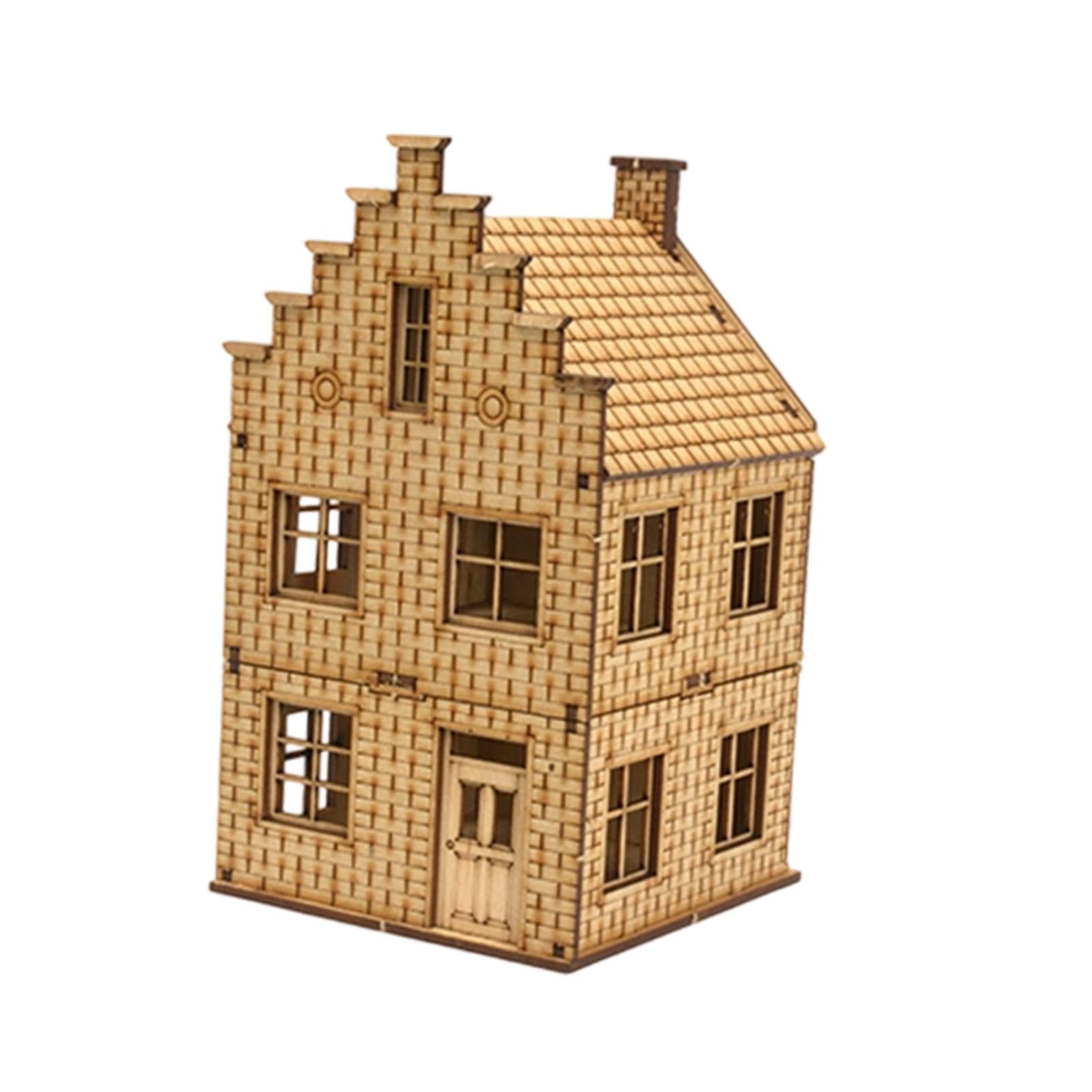 Modellino di edificio europeo in scala 1/72, casa residenziale non assemblata per diorama, stile a