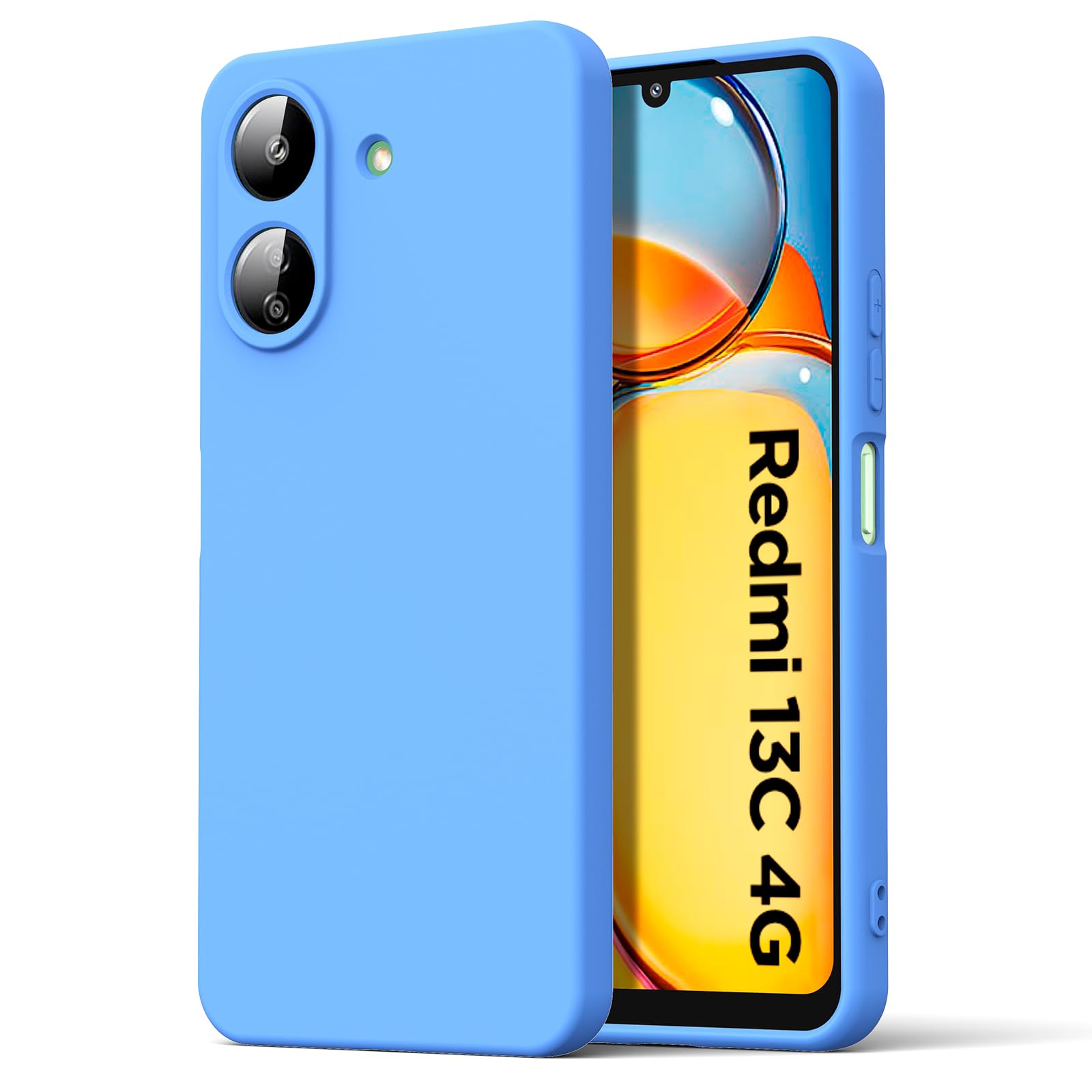 Custodia Trasparente Con Anello Per Xiaomi Redmi 13C 4G – Cover In Silicone TPU Antiurto Con Supporto Girevole 360° (Bianco)