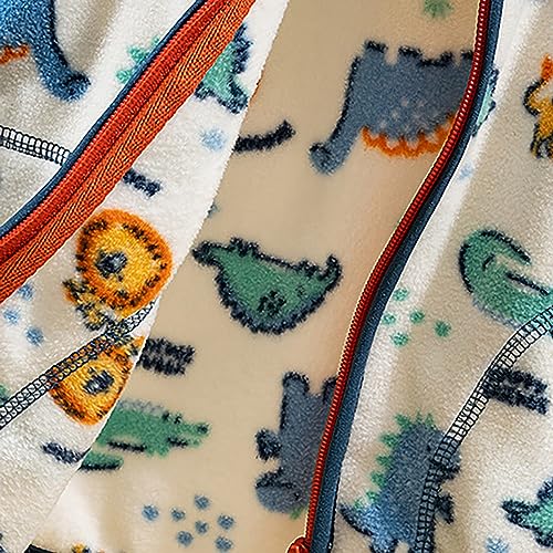 Toddler Kids 𝗣olar Fleece Coat 𝗖artoon Print Zip Windproof Lightweight Shaggy Coat Cute Outerwear with Pocket2