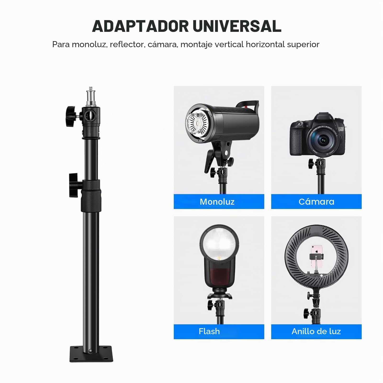 Soonpho 2-Pack Brazo de Brazo para fotografía de Pared Boom Arm Longitud Ajustable de hasta 67 cm con 3/8 1/4 Adaptador Universal de Rosca para Las Luces de vídeo de Fotos,Paraguas,reflectores