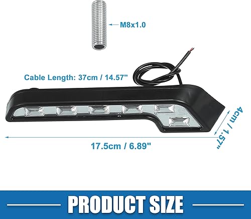 Miniatura 4 de Barra de luz LED en forma de L para coche, luz diurna, 6.9 pulgadas, 6SMD 6500 K, blanco, 20 W, montaje en tornillo, rejilla de parachoques de