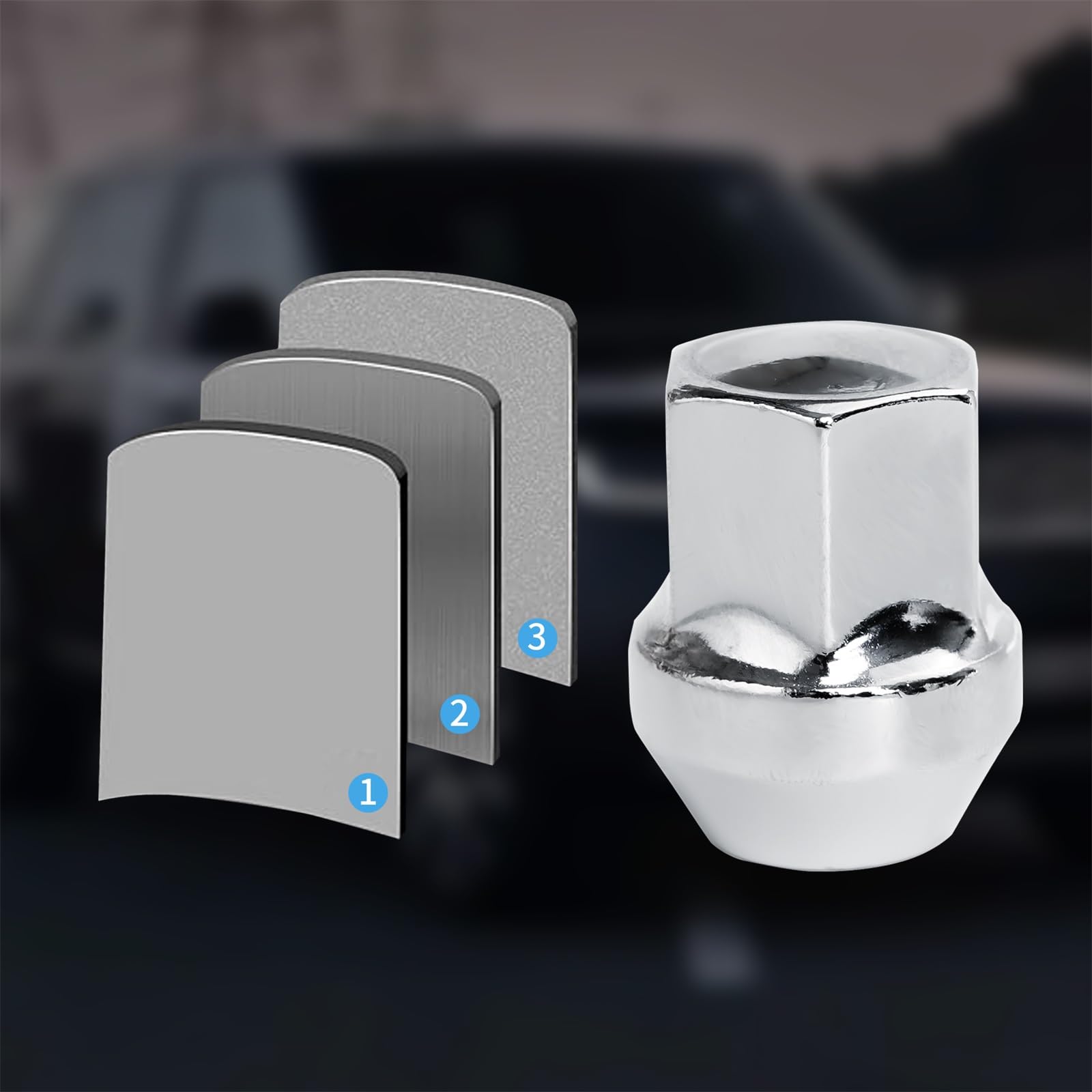 Lot de 20 écrous de roue M14 x 1,5 60° coniques fermés écrous de roue SW 19 mm pour Chrysler, Ford Galaxy, S-Max, Land Rover, Opel (argenté)