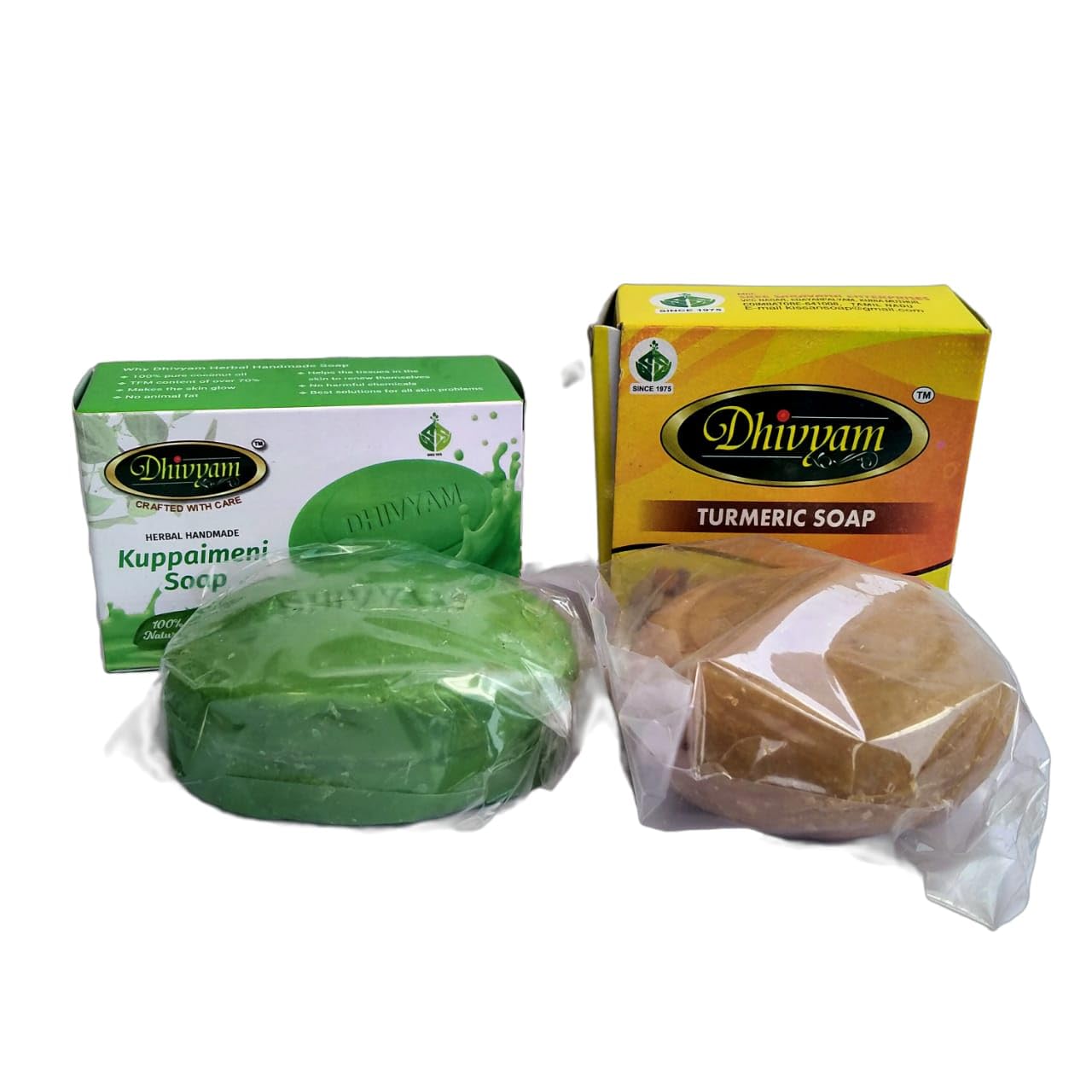 Organic Natural handmade Kuppaimeni soap and Turmeric soap for bright and clear skin. Each 100g. combo pack
