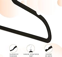 Vista 2 de Yaxa Basics - Ganchos finos de terciopelo antideslizantes para trajes, paquete de 30, color negro