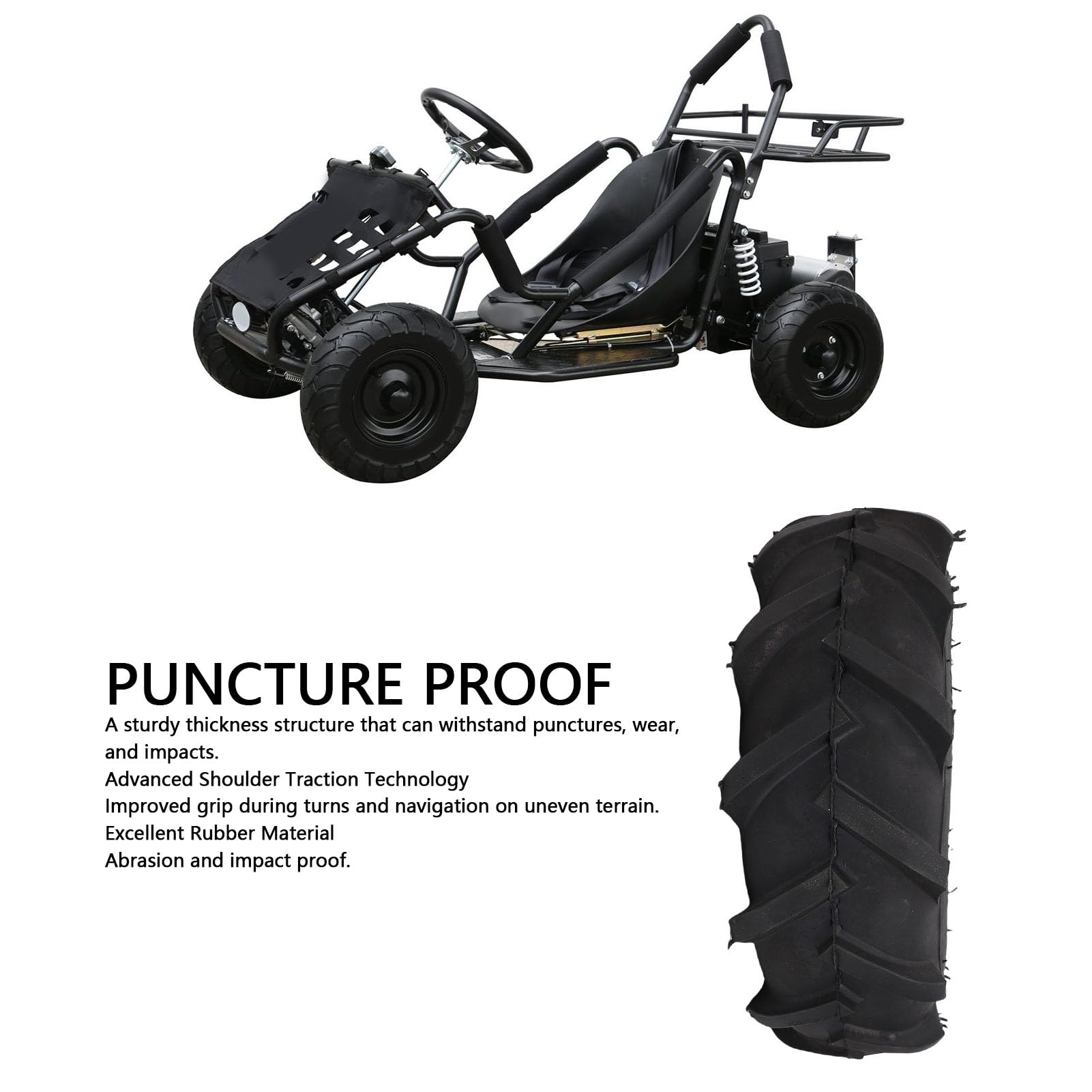 13x5-6 "kół ATV, 6-calowe Opony i Felgi ATV Go, Kółka z kosiarką z Zestawem Obręczy, 3 Otwory, na Quad Off Road Go Cart Mini Bike