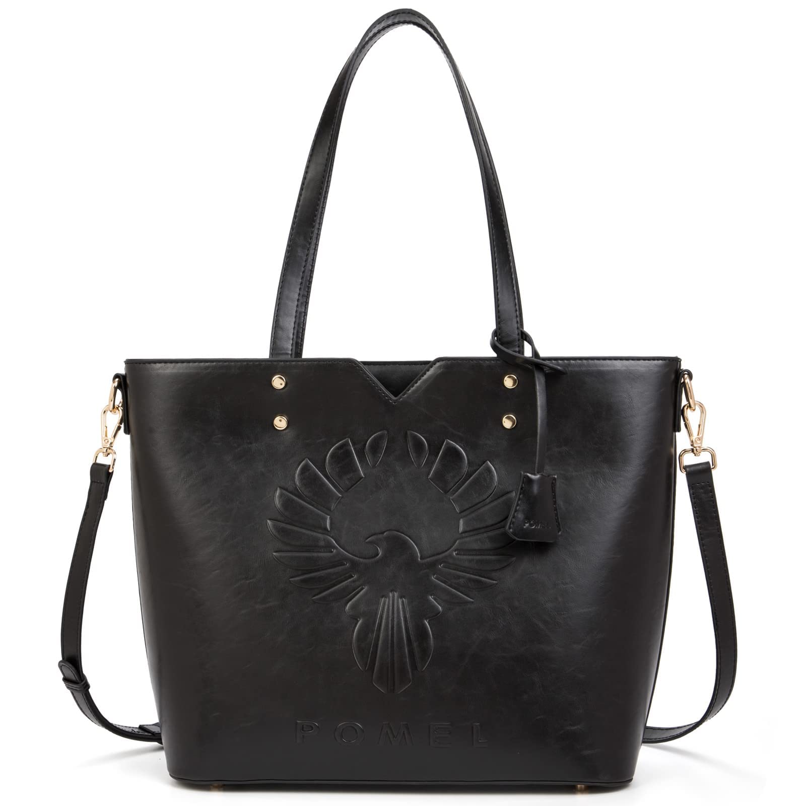 PomelEuropian Style Women's Soft PU Leather Tote Bag Purse Handbags Wallet Tote Shoulder Bag Purse Large Capacity Bag