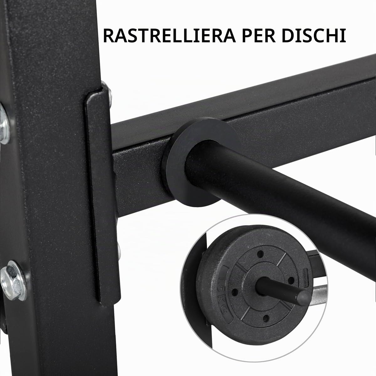 Supporto Bilanciere Porta Dischi pesi Manubri Rastrelliera manubri per palestra casa a 3 ripiani 300 kg