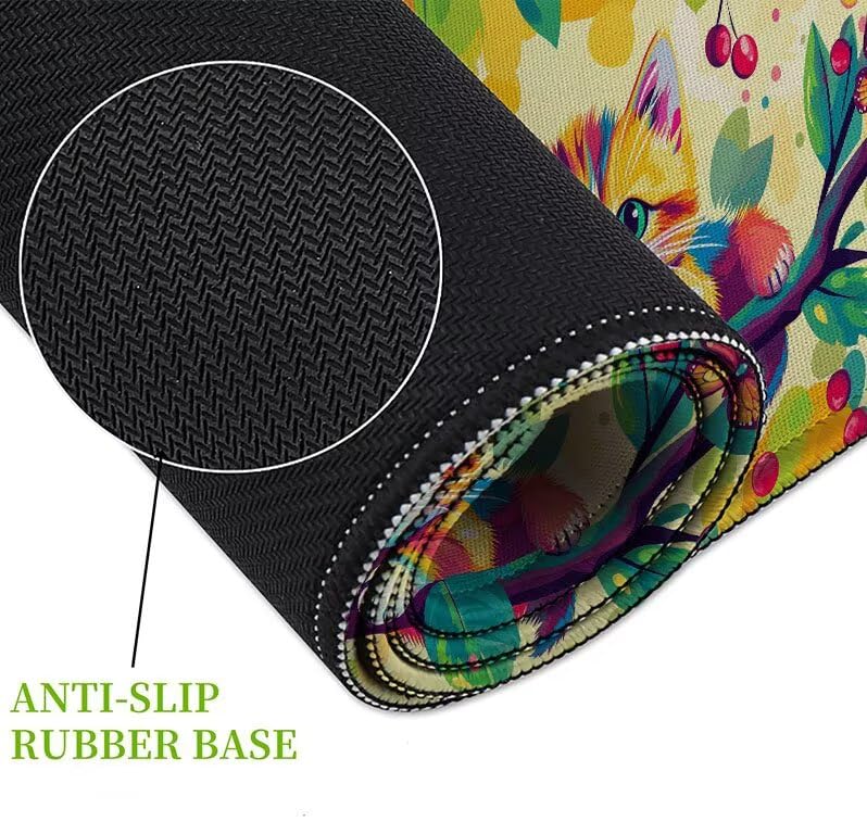 Mouse pad grande gaming con bordes cosidos y base antideslizante de alta precisión 5