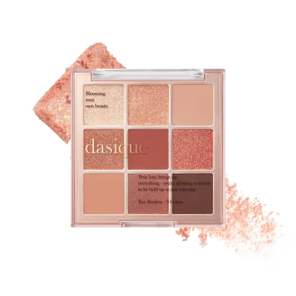 dasique Shadow Palette No. 02 Rose Petal I Cruelty Free I 9 Mixable Shades in Smooth, Matte and Shimmering Finishes with Beautiful Pearls