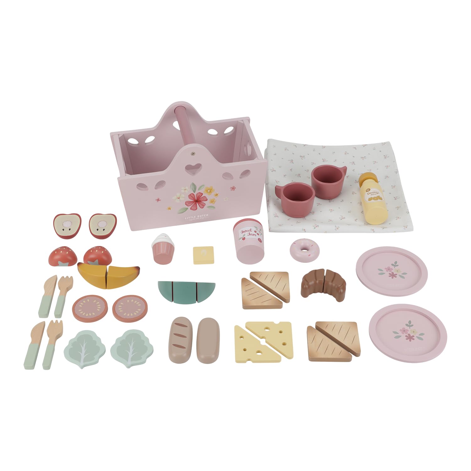 Little Dutch 8025 FSC Holz Picknick-Set - rosa