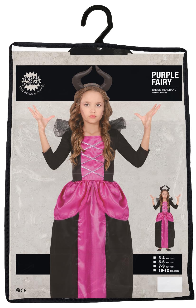 FIESTAS GUIRCA Purple Fairy Girls Fancy Dress Costume, Fairy Queen Costume including Fairy Headband and Long Dress - Image 4