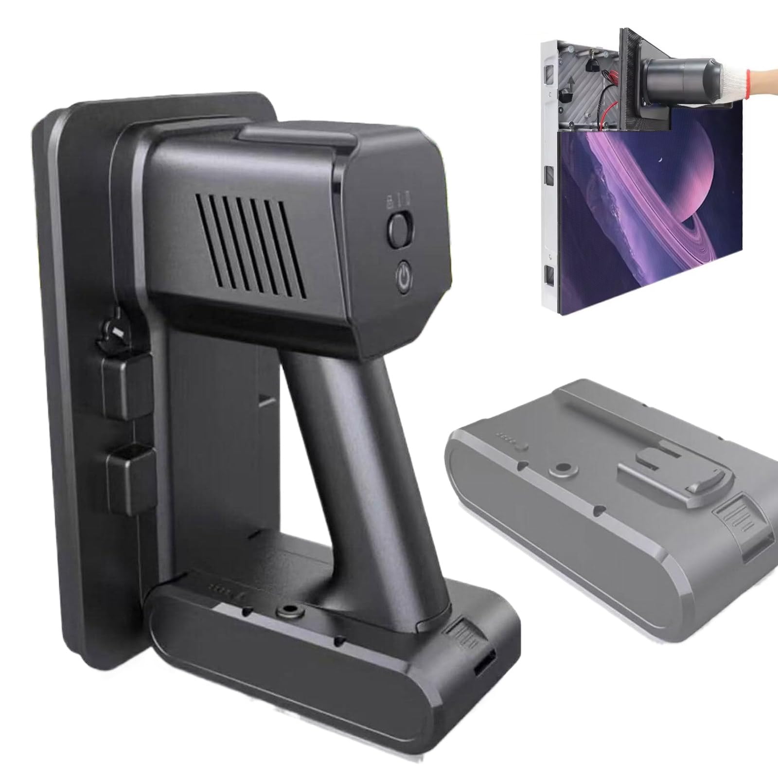 Ventosa Eléctrica Profesional para Pantallas LED - Capacidad de Carga 30kg, Uso Continuo 20min, 3 Tamaños de Almohadillas, Herramienta Mantenimiento para Suelos & Estudios de TV