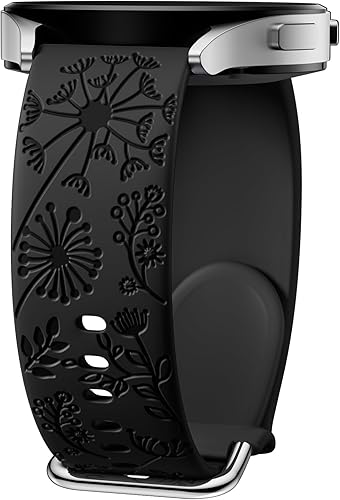 DGege Correas grabadas con flores compatibles con Samsung Galaxy Watch 654, Galaxy Watch 5 Pro de 1.772 inGalaxy Watch 6 Classic BandGalaxy Watch