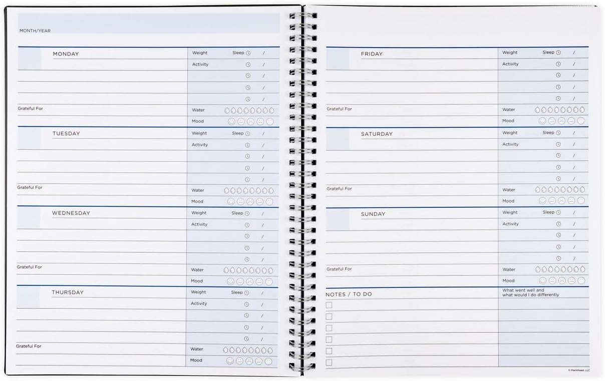 See It Bigger Fitness & Wellness Planner – Undated 12-Month Daily, Weekly & Monthly Organizer – Track Weight, Sleep, Exercise, Habits & More – Large Print, Spiral Bound Notebook for Health & Wellness Goals