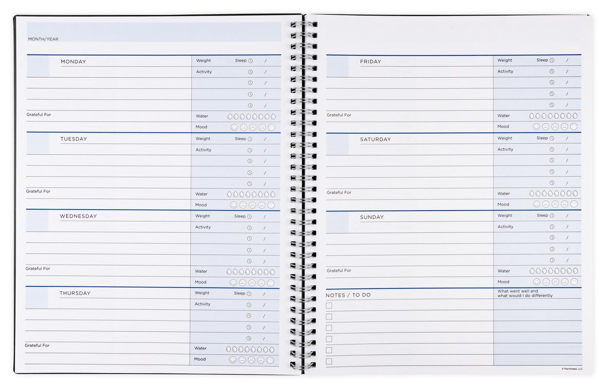 See It Bigger Fitness & Wellness Planner – Agenda giornaliera, settimanale e mensile non datata di 12 mesi – Tieni traccia del peso, del sonno, dell'esercizio, delle abitudini e altro – Grande stampa
