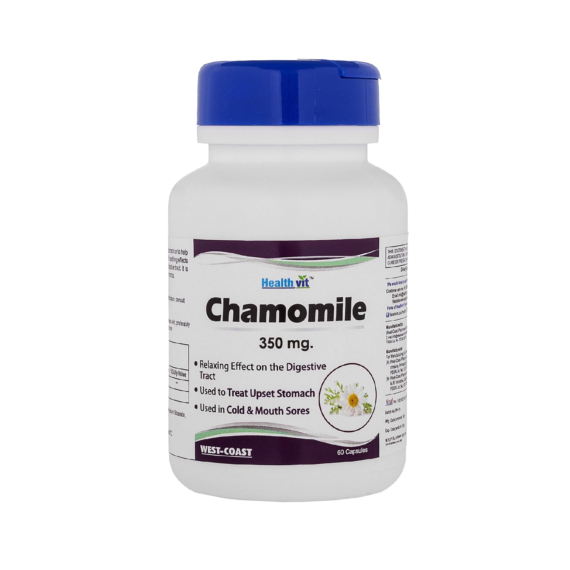 Healthvit Chamomile 350 mg 60 Capsules For Cold & Mouth Sores (B07FP1VJFK) Amazon Price History, Amazon Price Tracker