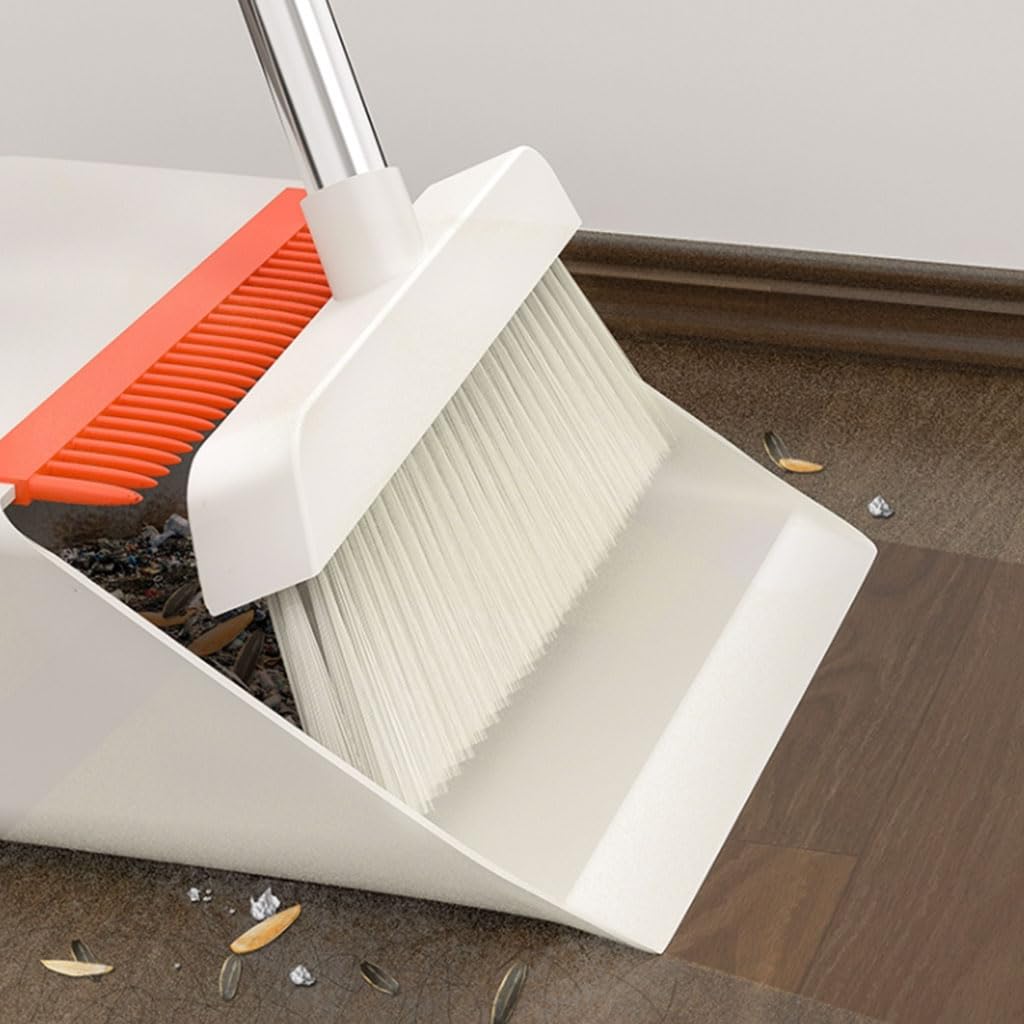Moderno Juego de Escoba y recogedor Blancos, Suministros de Limpieza de pie, Escoba barredora con Juego Combinado de recogedor Conveniente