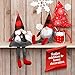 D-FantiX Mr and Mrs Christmas Gnomes Plush Set of 2, Handmade Swedish Tomte Santa Scandinavian Figurine Nordic Plush Elf Doll Gnome Ornaments Christmas Decorations Home Decor 13 Inch