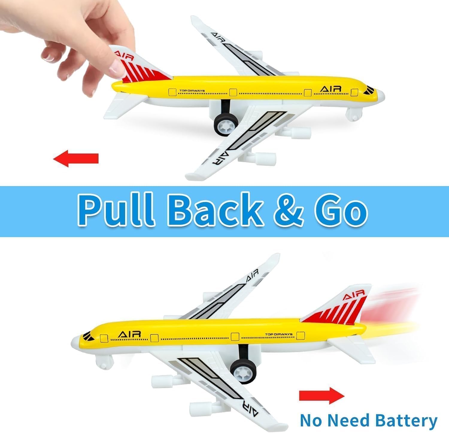 Airplane Toys, Metal Plane Pull Back Airplane Toys for 3 4 5 6 7 Years Old Boys Girls, Die Cast Aircraft Plane Models, Kids' Play Vehicles Aeroplane Airplanes for Kids Birthday Gift