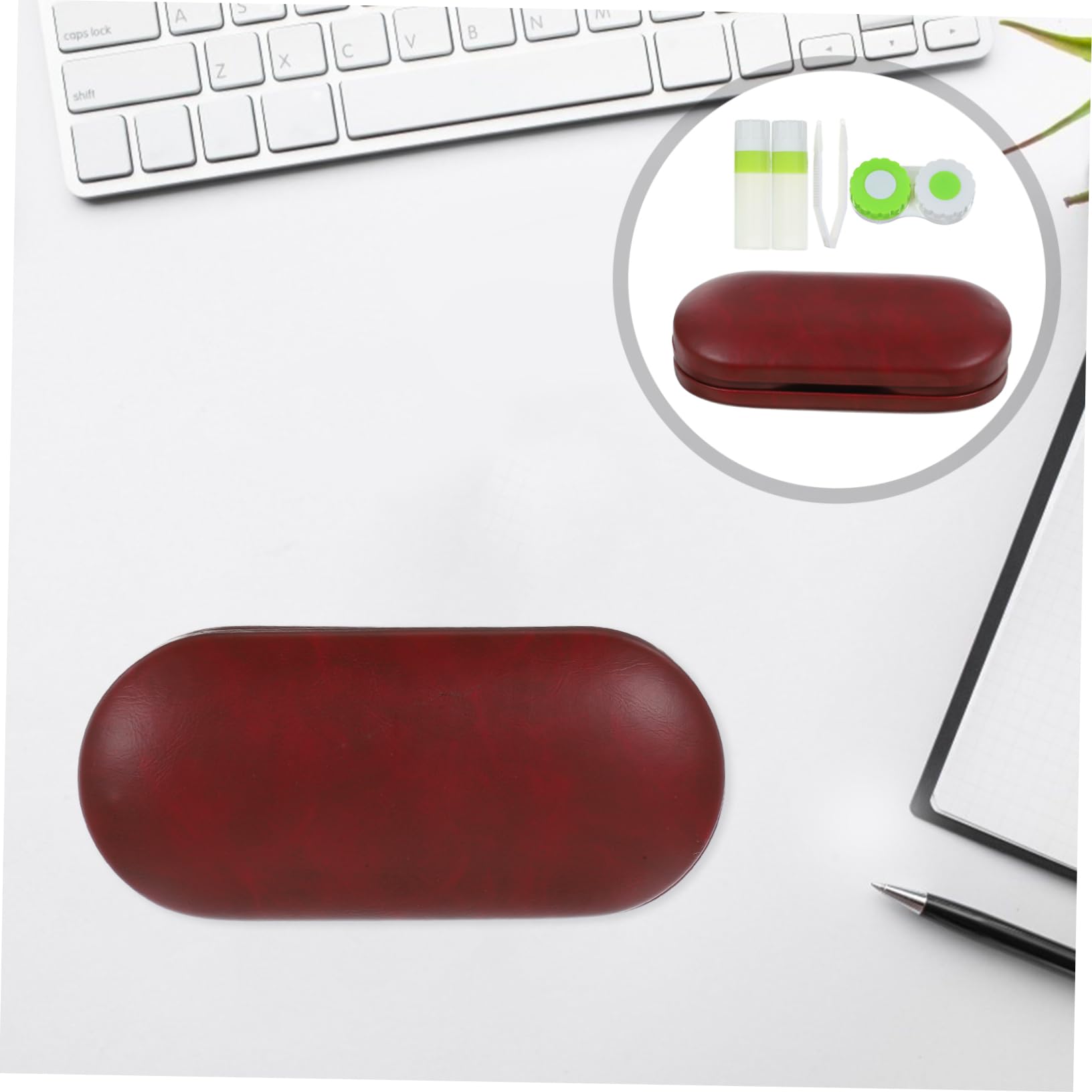 SHERCHPRY 5 Set custodia per gli occhiali organizer per il trasporto degli occhiali Astuccio contenitore per occhiali custodia per occhiali porta occhiali Porta dell'occhio vello fine rosso
