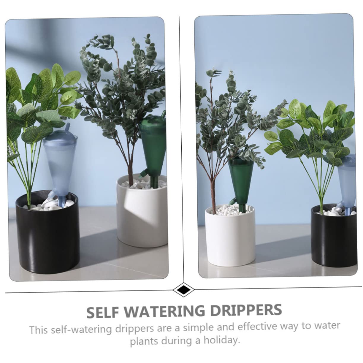 SUPVOX 2 Set Gocciolatore A Cono Pianta A Spighe Autoirriganti Irrigazione del Giardino Stagno Tubo Flessibile Picco d'Acqua delle Piante Espandibile Lampadine da Esterno Pp 2 Pezzi * 2