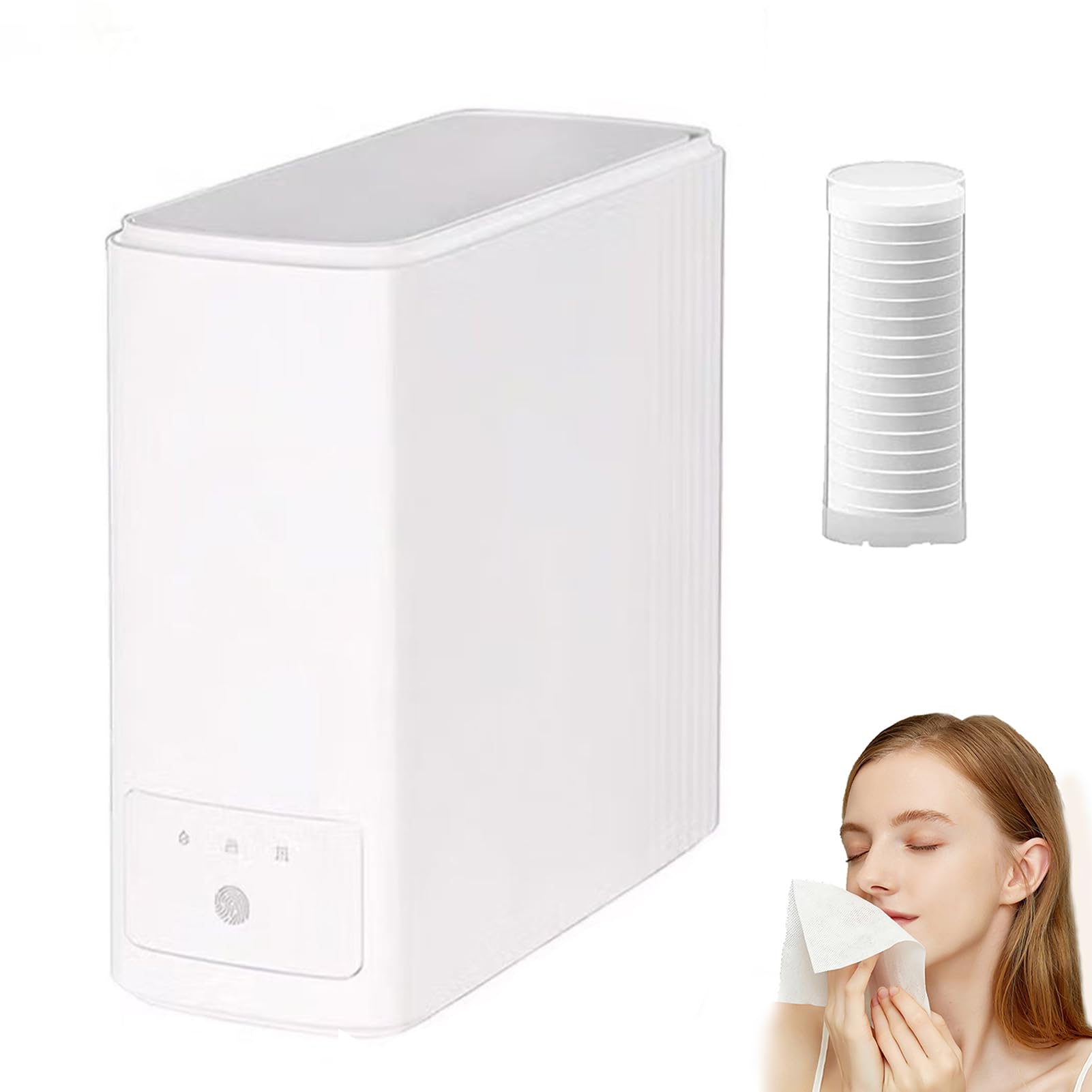 KJZQXYX Portable Heated Face Towel Dispenser, 55°C Constant Temp, Intelligent Sensing Hot Towel Steamer, for Spa, Massage, Facial, Cleaning