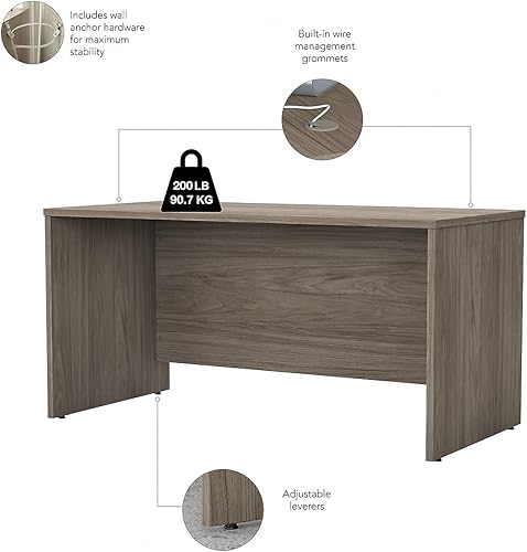 Miniatura 12 de Bush Business Muebles stc013sg Studio C computadora y archivo, 72" x 30," Storm Gray, Madera, Blanco Blanco,Negro Nuez (Black Walnut),Nogal