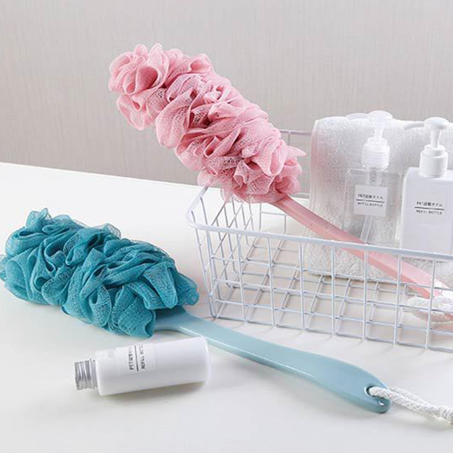 Lot de 2 brosse de bain à long manche et douche