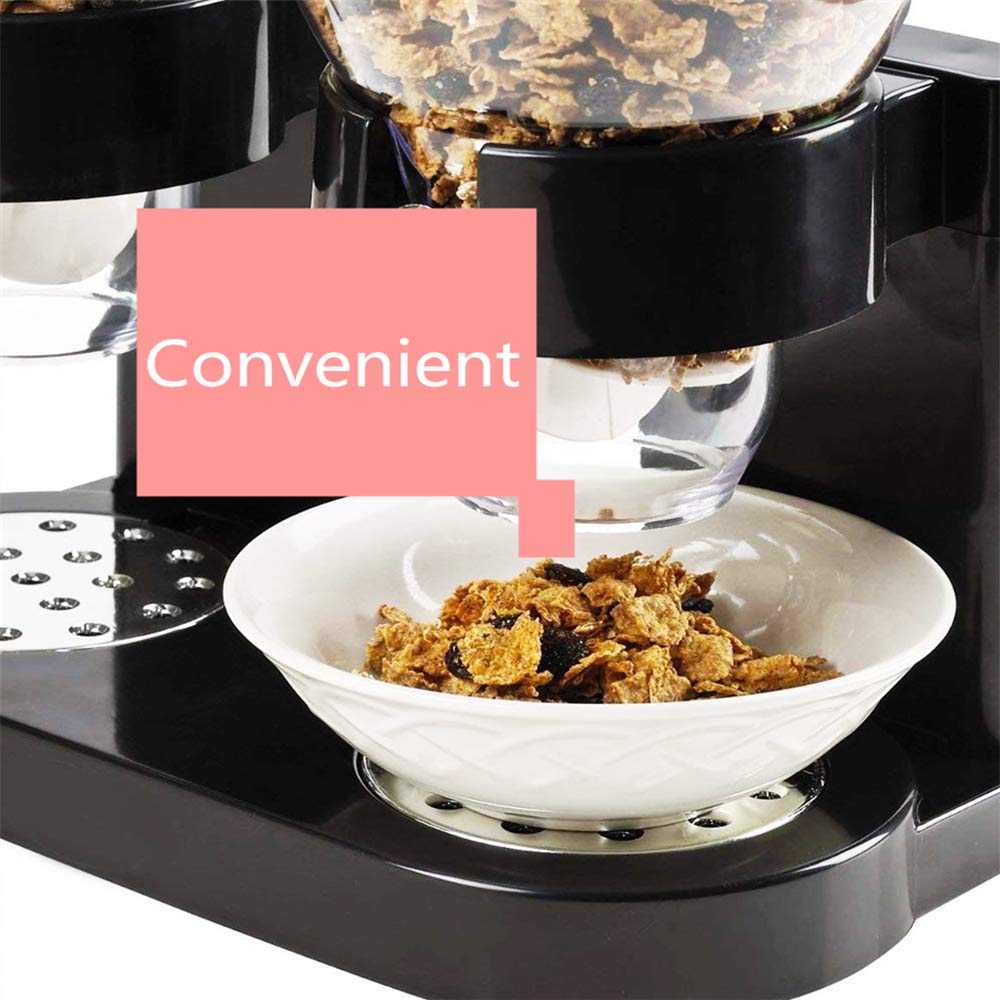 Genérico Dispensador De Cereales De Doble Cámara, Hermético Durante 45 Días, Dispensa 28 Gramos (1 Onza) Según Se Necesite, Capacidad De 3,78 litros (1 Galón)