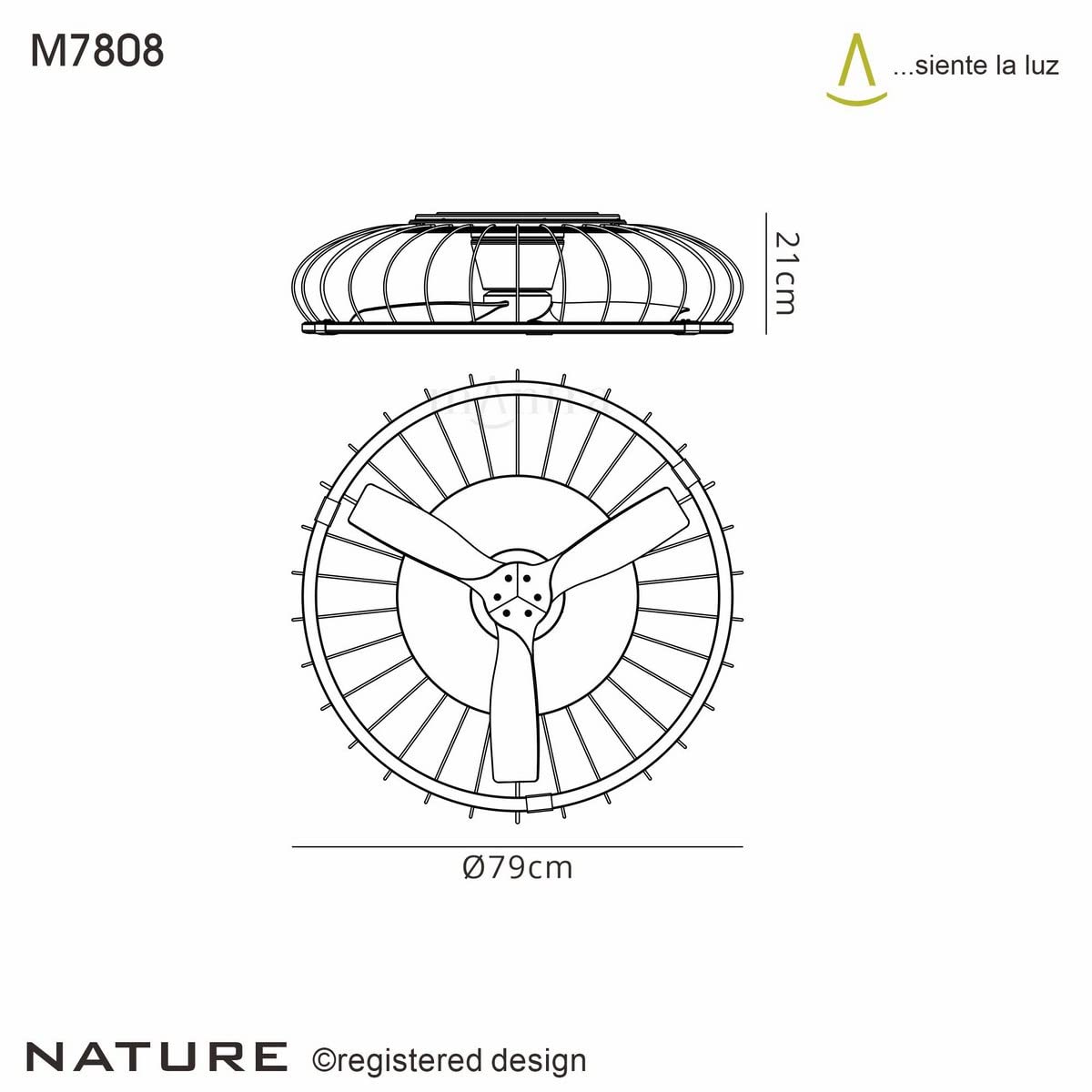 MANTRA Ventilador modelo NATURE negro con motor DC led dimable