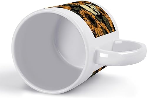 Miniatura 3 de Sunflower Skull Halloween Tazas Para Cafe De Ceramica Vintage Skeleton Hand Travel Mug Mothers Day Gift For Friends Custom Gifts for Anniversary
