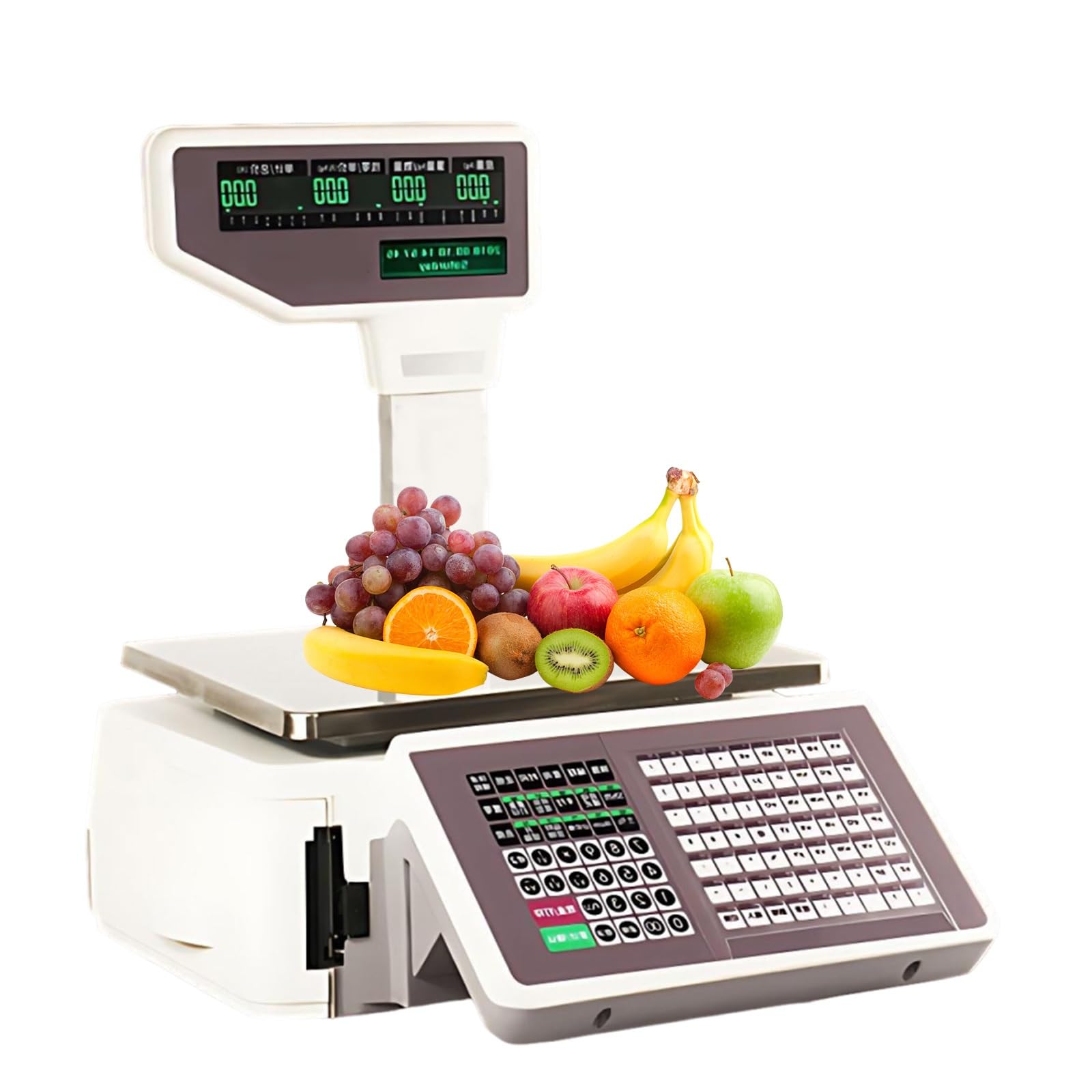 Balanza de Caja Registradora y Balanza de Etiquetas con impresora térmica, 30kg capacidad, pesaje preciso para supermercado, tienda alimentos y mercados