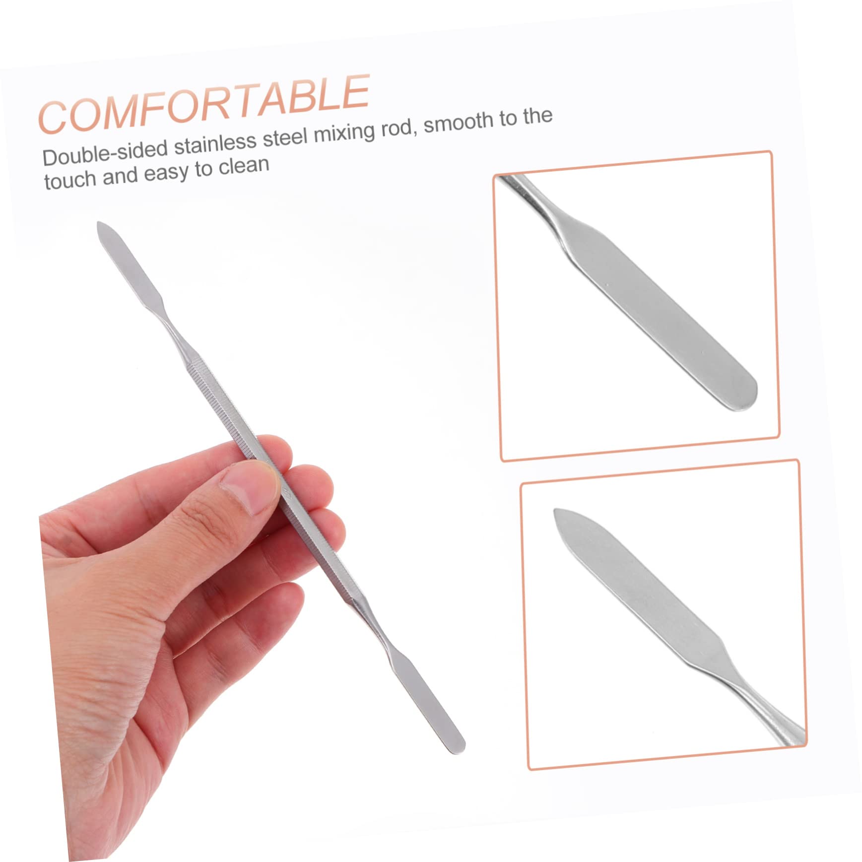 Housoutil 12 Piezas cuchillo de paleta kit de maquillaje espátulas cosméticas varilla de acero inoxidable palo de mezcla de manicura clavo Herramientas de maquillaje cosmético