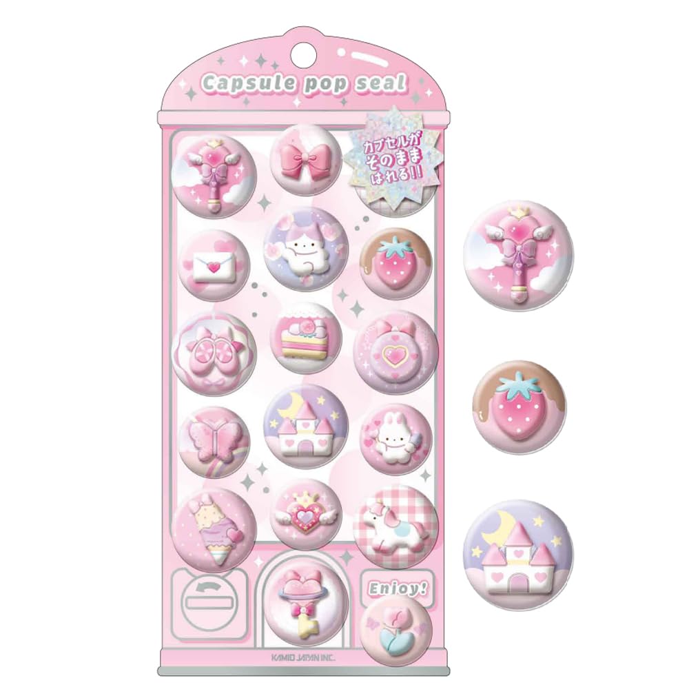 編集中☆*° Amazon.co.jp: カミオジャパン ステッカー CAPSULE POP SEAL ぴんくぽ