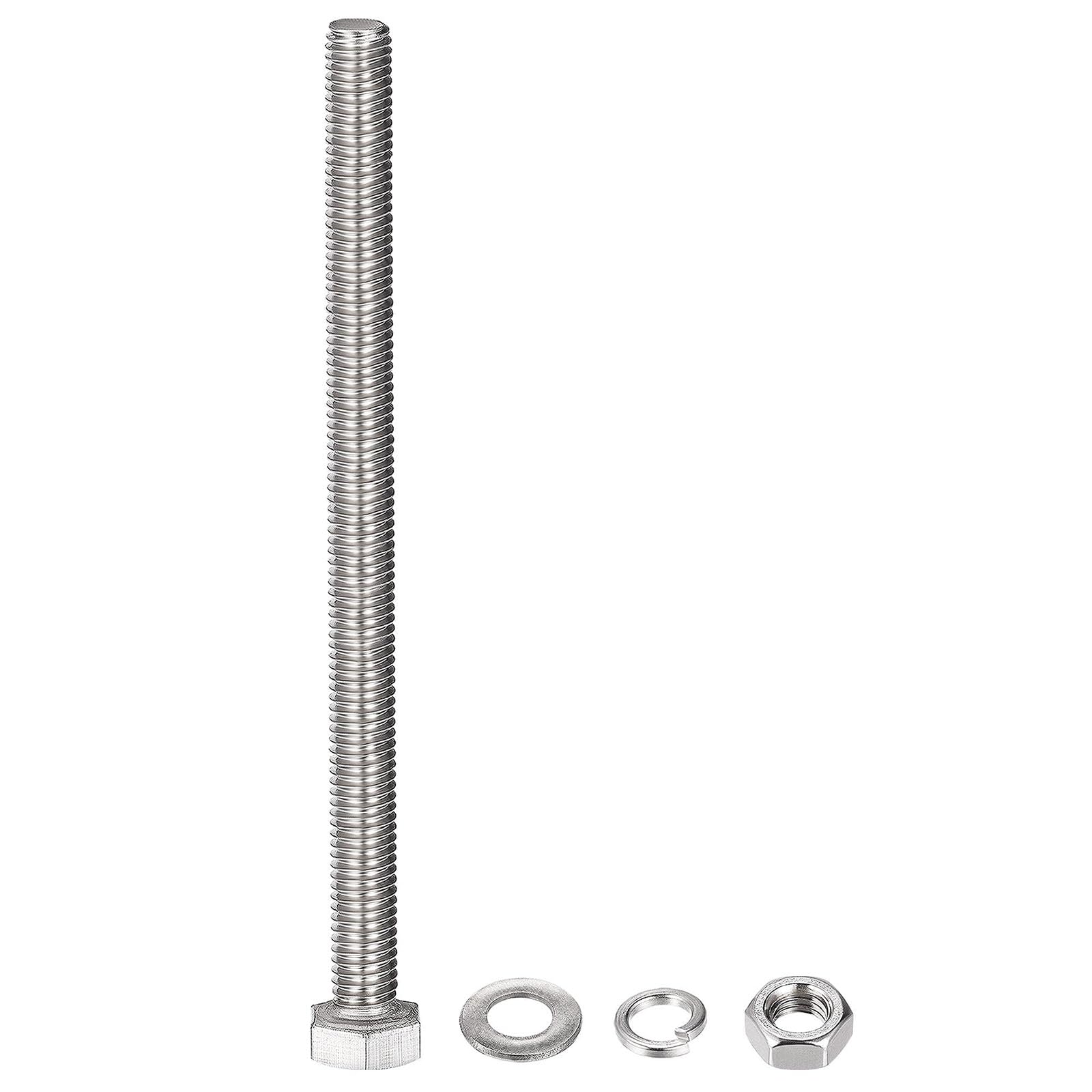 TOP-VIGOR 5Pcs M8 x 110mm Hex Head Screws Bolts, Nuts, Flat & Lock Washers Kits - Image 4