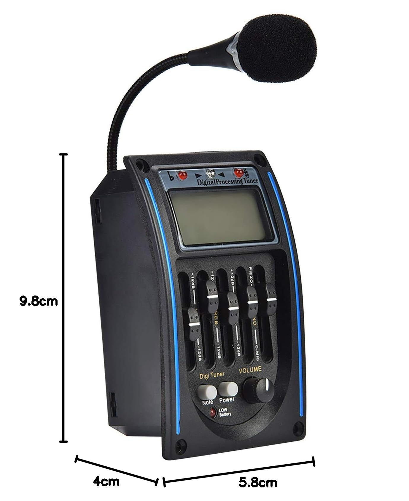 Bnineteenteam Pickup piezoelettrico EQ a 5 Bande con Microfono, Pickup sintonizzatore Digitale Semplice per Chitarra ed elettrica Raccogliere