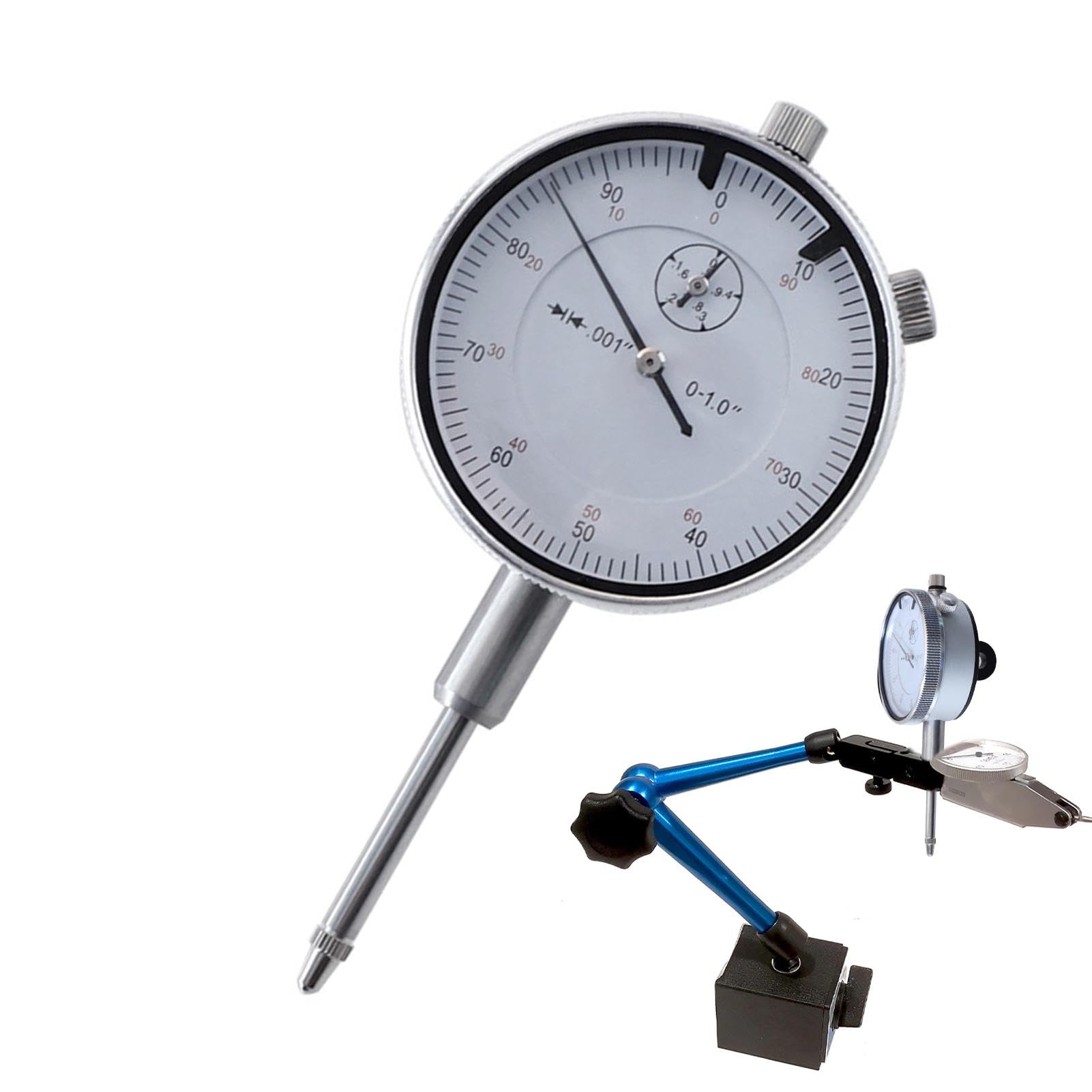 Stoßfeste Messuhr 0–1 Zoll – Präzisionsmessgerät, 0,001 Zoll Teilung, 360° Drehbare Lünette, Für Werkstätten, Drehmaschinen, CNC & Holzbearbeitung
