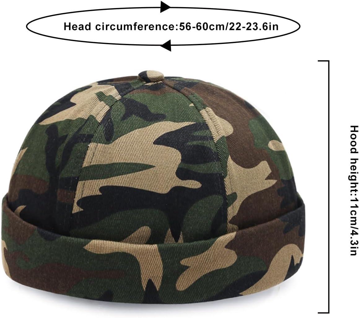 3 Pack Mens Brimless Skullcap Sailor Docker Cap Rolled Cuff Retro Beanie Hat - Image 7