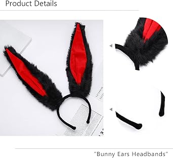 Bunny Ears Headbands Furry Rabbit Ear Headband Party Prom Cosplay Headwear Costume Hair Accessories for Women