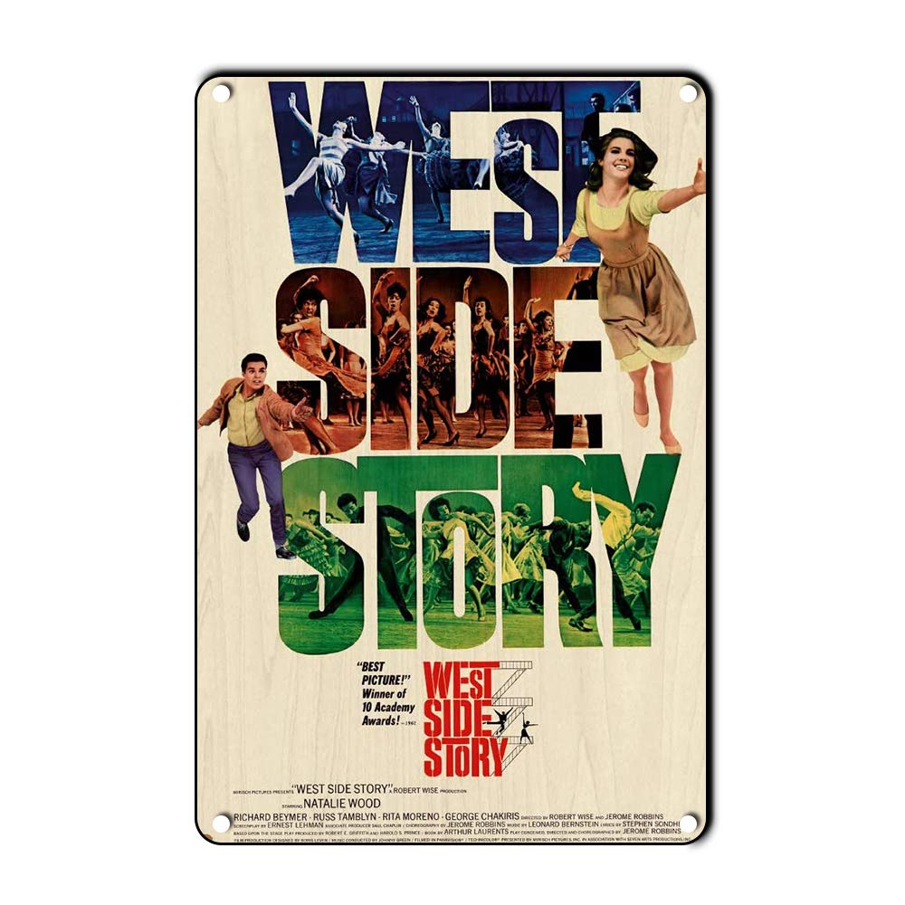 West Side Story Vintage Movie Retro Tin Sign Metal Plaque Art Style Poster Home Bar Pub Wall Decoration Public Sign 8x12 Inches