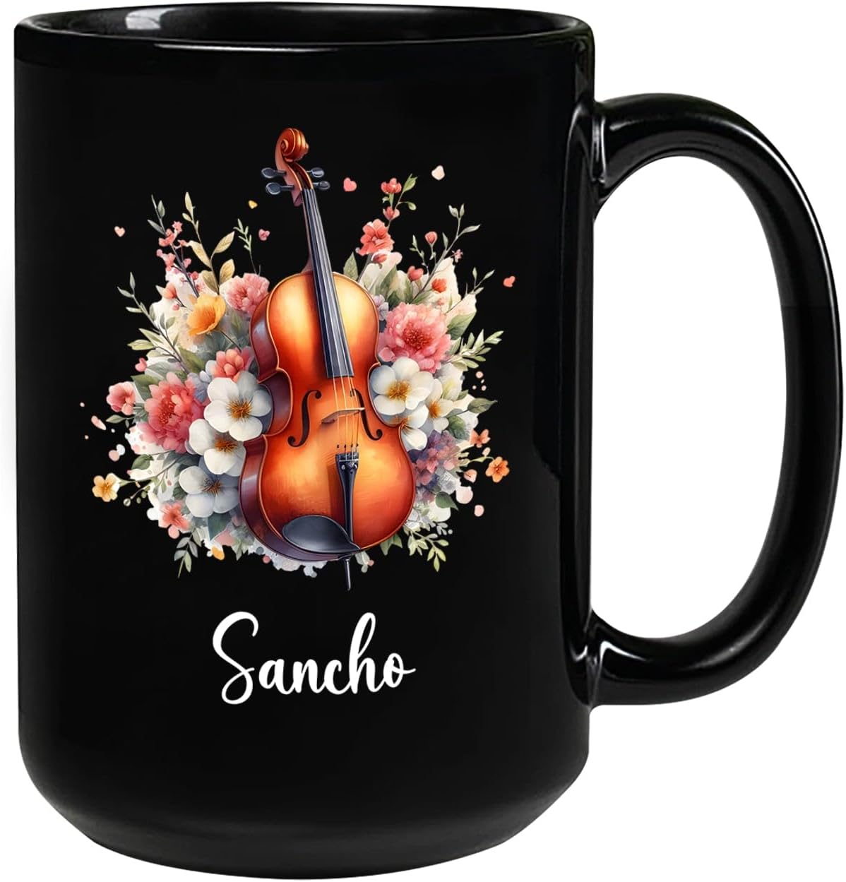 Cello Coffee Mug Durable Tea Cup Ceramic Travel Mug Fun Gifts Foe Office Valentine's Day Christmas 330Ml
