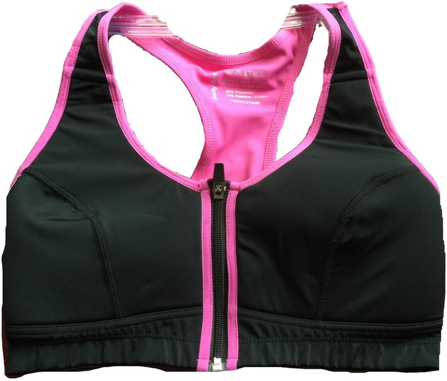 Super Quality HIGH Impact Zip Front Sports Bra 34 36 38 40 B C D DD